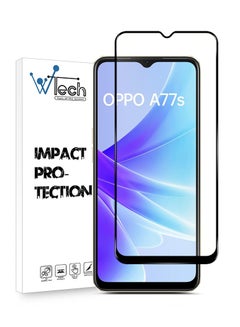 Buy 5D Tempered Glass Edge to Edge Premium 9H Screen Protector For Oppo A77 / A77s Clear/Black in Saudi Arabia