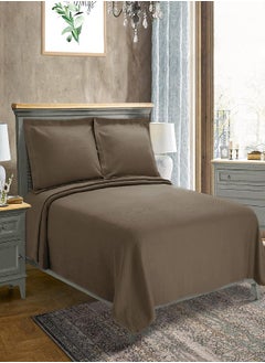 اشتري SUPERIOR Oversized Premium Bedspread Set, Diamond Solitaire Jacquard Design, Breathable Cotton, Soft, Breathable, All-Season, Matching Pillow Shams, Lightweight and Cozy Bedding, King, Taupe في الامارات