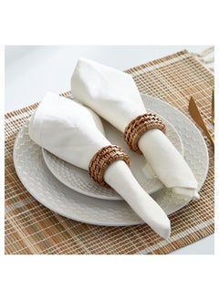 اشتري Vejile 2-Piece Rattan Napkin Ring Set 5x5x5 cm في السعودية