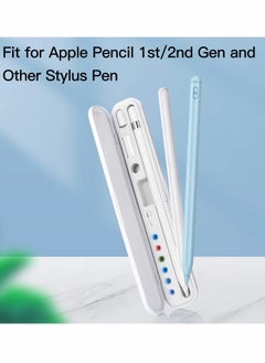 Buy Case for Apple Pencil 1st/2nd Generation, Capacitive Pen Tip Cover Adapter Accessories Pen Case, Storage Box for Apple Pencil and Tips, Pen Protective Case for Apple Pencil Accessories (White) in UAE