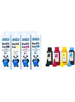 Buy 4-Piece Refill Ink Cartridge(HP/EPSON/CANON) 4 X 100ml Multicolor in Saudi Arabia