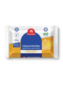 اشتري Antibacterial Skin Care Wipes Lemon Fresh White 20 Wipes في الامارات