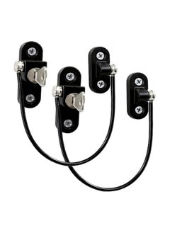 Buy GUTE 2PCS Window Cable Restrictor Locks,Child Baby Safety Security Wire Catch with Screw Keys, Window Locks Door Locks for Home Public School and Commercial (Black) in Egypt