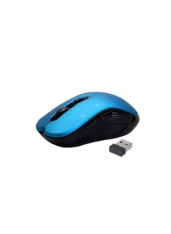 اشتري Optical Tracking Ergonomic Mouse, Slider Wireless Mouse 800,1200,1600 DPI Support 2400 mAh  Windows, Devices 2 Year Red With Blue PR0MATE في السعودية