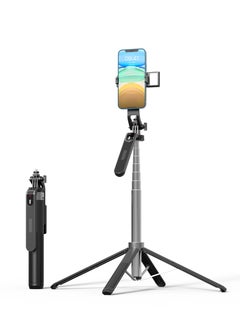 اشتري Selfie Stick Tripod, Anti-Shake Telescopic Pole, Bluetooth Remote Control, with One Light for iPhone/Android, P180 في السعودية