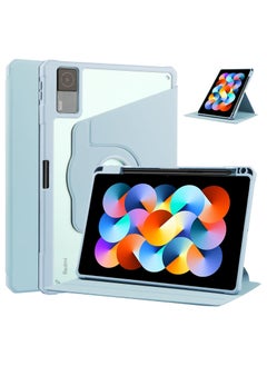 اشتري Case Suitable for Xiaomi Redmi Pad Se 11 Inch 2023 Release, Acrylic Can Rotate 360 ° Full Package Bracket Transparent Shell (Blue) في السعودية