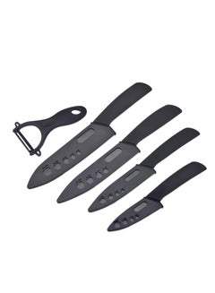 اشتري Kitchen Ceramic Knife Set Professional Knife With Sheaths, Super Sharp Rust Proof Stain Resistant include15cm Chef Knife, 12.7cm Utility Knife 10cm Fruit Knife 7.7cm Paring Knife One Peeler في الامارات