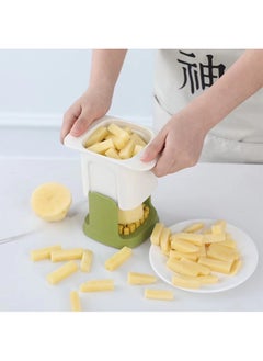 اشتري Multifunctional Stainless Steel Vegetable Cutter Vegetable Cutter with Bowl, Manual Press Food Slicer في السعودية