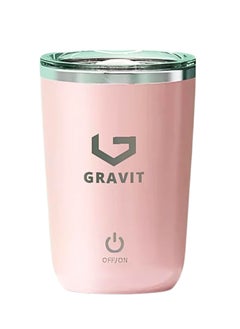 Buy Automatic Stirring Mug 350ml - Rechargeable Electric Mixing Cup for Coffee, Milk, Cocoa - Stainless Steel Self-Stirring Cup - Anti-Rust Rotating Cup, Ideal for Home, Office, and Travel - Pink in UAE