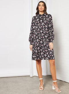 Buy Floral Hooded Knee Length Dress in UAE