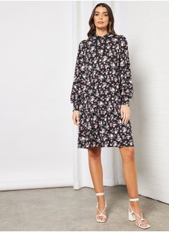 Buy Floral Hooded Knee Length Dress in Saudi Arabia