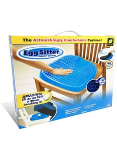 Buy Egg Sitter Seat Cushion With Non-Slip Cover Breathable Honeycomb Design Absorbs Pressure Points, Blue/Black, W 37.6 x H 35.2 x L 5.6 cm in UAE