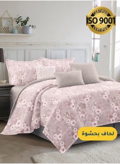 Buy Microfiber Printed Comforter Sets, Fits 160 x 200 cm Queen Size Bed, 4 Pcs, With Soft Filling, Celine Series in Saudi Arabia