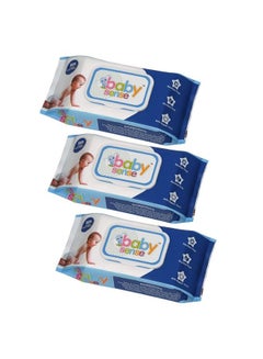 Buy Premium Baby Wet Wipes With Lid (80 Wipes Per Pack;Pack Of 3) in UAE