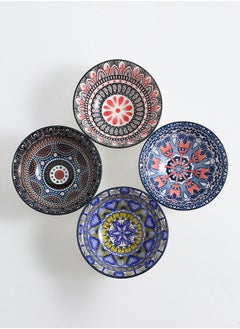 Buy 4-Piece Porcelain Bowl Set Multicolour in UAE