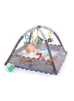 Buy Baby Gym Play Mat, Baby Floor Mat Activity Gym Playmat with 5 Hanging Toys and 18 Ocean Balls for Sensory and Motor Skill Development, Non Slip Washable Play Mats for Infant for 0-24months in UAE