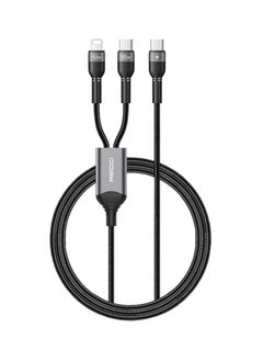 Buy RECCI RTC-T16 PD65W 2 IN 1 TYPE-C TO TYPE-C +LIGHTNING CABLE 1.2M - GREY in Egypt