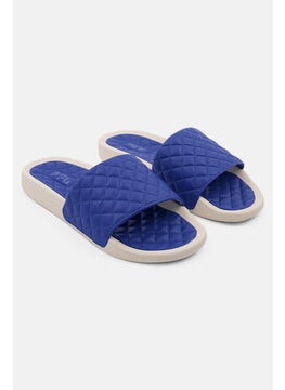 Buy Women Lusso Slide Slippers, Blue/Ivory in Saudi Arabia