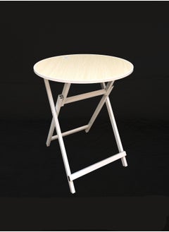 Buy Wooden round folding table with aluminum legs size 60cm in Saudi Arabia