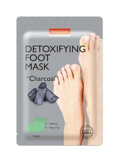 Buy Purederm Detoxifying Foot Mask 1Pair 48g Charcoal 48g in UAE