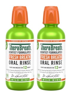 Buy TheraBreath Fresh Breath Dentist Formulated Oral Rinse Mouthwash, Mild Mint, 473 ML Pack of 2 in UAE