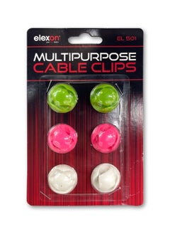 Buy ELEXON EL501 Multipurpose Cable Holder Clips Organizer with Double Tape Clips in UAE