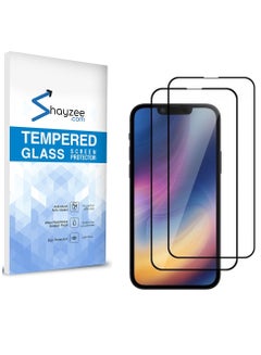 Buy 2 Pack Tempered Glass Screen Protector For iPhone 13/13 Pro 6.1 Inch Clear/Black in UAE