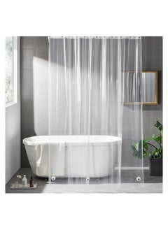 اشتري arabest Clear Shower Curtain Liner, PEVA Waterproof Lightweight Shower Curtain Liner Heavy Duty Plastic Shower Curtain with 3 Magnets and 12 Anti-Rust Metal Grommets for Bathroom (180 x 180cm) في السعودية