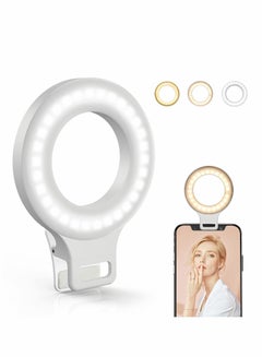 Buy Clip-on Selfie Ring Light, LED Rechargeable Circle Light for Phone in Saudi Arabia