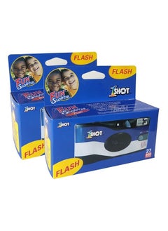 اشتري Disposable Camera 35mm Film Single Use Camera One Shot Fun Shooter 400 ASA/ISO 27 Exposures with Flash 2-Pack في الامارات