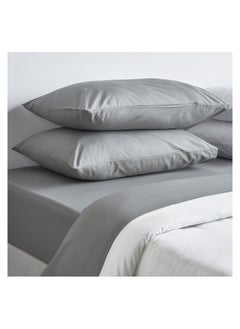 اشتري Cotton Percale 200 Thread Count Queen Fitted Sheet - 160x200 cm في السعودية