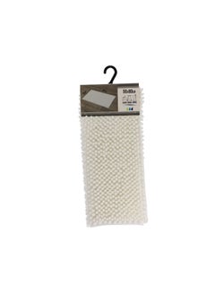 Buy Anti-Slip Microfiber Bathroom Mat with Balls White 50 x 80 cm 7744100 in Saudi Arabia