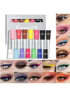 Buy 14 Color Matte Liquid Eyeliner Set Colorful for Women Waterproof Long Lasting Rainbow Pencil Quick Dry Eyes Makeup Kit in Saudi Arabia