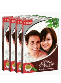 Buy Pack Of 4 Hair Dye Shampoo Natural Brown 4 X 30ml in UAE