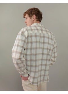 اشتري AE Linen-Blend Long-Sleeve Button-Up Shirt في الامارات