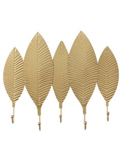 Buy Creative Gold Leaf Wall Hanger Coat Hook Wall Storage Golden in Saudi Arabia