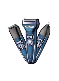 Buy 3-In-1 Rechargable Clipper And Trimmer Black/Blue15cm in Saudi Arabia