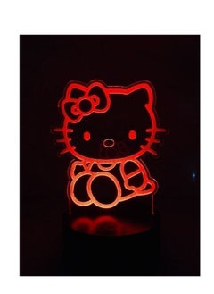 اشتري 3D Illusion Led Night Light Lamp Cute Hello Kitty Baby Nursery Room Nightlight Kids Childrens Bedroom Decoration Gift 3d Lamp في الامارات