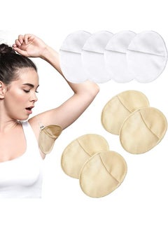 Buy 4 Pairs Underarm Sweat Pads Reusable Sweat Absorbing Guards Washable Armpit Sweat Pads with Shoulder Strap Under Arm Sweat Protectors Women Breathable Absorbent Sweat Pads Guards for Women and Men in Saudi Arabia