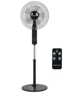 Buy Stand Fan 16 Inches, 5 Blades With Remote Control, Adjustable Height Ideal For Home, Office, Apartment Cooling in UAE