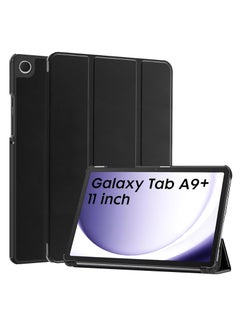 اشتري غطاء لجهاز Samsung Galaxy Tab A9 Plus مقاس 11 بوصة، غطاء قابل للطي مع حامل لجهاز Samsung Galaxy Tab A9 Plus/Tab A9+ اللوحي [SM-X210/X216B] - أسود في مصر