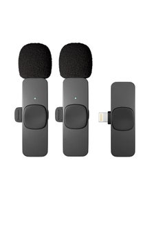 اشتري K9 Wireless Microphone Dual Omnidirectional Recording Clip Mic with Receiver for Type-C Lightning Camera Laptop for Vlogging YouTube Online Class Zoom Call في مصر