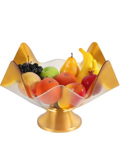 اشتري LIFE SMILE Fruit Serving Bowl - BPA FREE Durable Acrylic Countertop Decorative Dish With Stand For Serving Fruits, Perfect for Home & Office (39CM) في الامارات