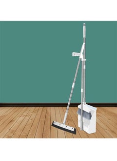 Buy 360 Degree Rotating Long Handle Broom Dustpan with 3 Wipers in UAE