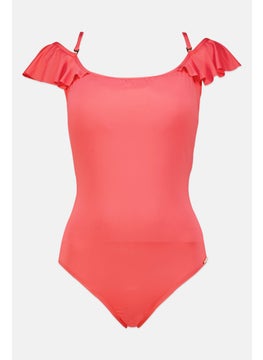 اشتري Women Brand Logo Padded One Piece, Coral في الامارات