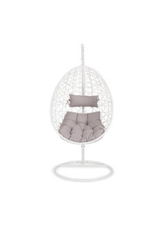 Buy LATITUDE OUTDOOR SWING METAL & CUSHION - WHITE & GREY in UAE