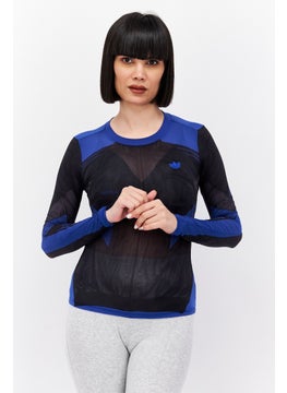 اشتري Women Sportswear Fit Long Sleeves Training Top, Blue/Black في الامارات