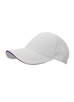 Buy Nenoush Plain Sandwich Baseball Cotton Classic and adjustable buckle closure Cap for Unisex White Blue Sandwich in UAE