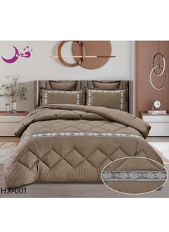 Buy Comforter set, summer bedspread for two people, 6 pieces, middle filling, microfiber material, 230 x 250 cm in Saudi Arabia