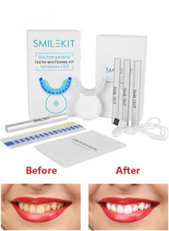 Buy Professional LED Teeth Whitening Kit USB Rechargable Teeth Whitening Accelerator with 4 pcs Teeth Whitening Gel, Helps to Remove Stains Teeth Whitening Products in Saudi Arabia
